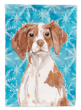 Load image into Gallery viewer, Brittany Spaniel Winter Flag Canvas House Size BB9434CHF