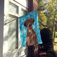 Load image into Gallery viewer, Chocolate Labrador Winter Flag Canvas House Size BB9435CHF