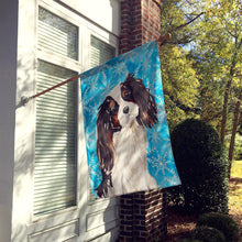 Load image into Gallery viewer, Tricolor Cavalier Spaniel Winter Flag Canvas House Size BB9437CHF