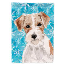 Load image into Gallery viewer, Wire Hair Jack Russell Winter Flag Canvas House Size BB9438CHF