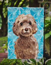 Load image into Gallery viewer, Brown Cockapoo Winter Garden Flag - Outdoor Decorative Yard Flag BB9444GF