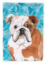 Load image into Gallery viewer, English Bulldog Winter Flag Canvas House Size BB9451CHF
