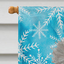 Load image into Gallery viewer, Grey Standard Poodle Winter Flag Canvas House Size BB9455CHF