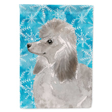 Load image into Gallery viewer, Grey Standard Poodle Winter Flag Canvas House Size BB9455CHF