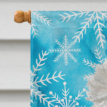 Load image into Gallery viewer, White Standard Poodle Winter Flag Canvas House Size BB9456CHF