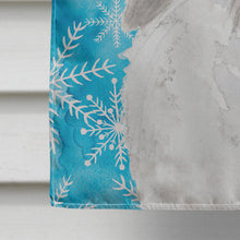 Load image into Gallery viewer, White Standard Poodle Winter Flag Canvas House Size BB9456CHF