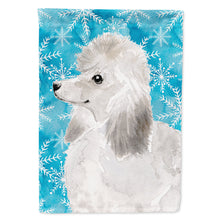Load image into Gallery viewer, White Standard Poodle Winter Flag Canvas House Size BB9456CHF