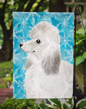 Load image into Gallery viewer, White Standard Poodle Winter Garden Flag - Outdoor Decorative Yard Flag BB9456GF