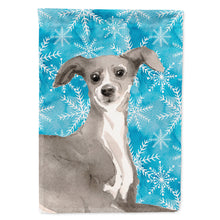 Load image into Gallery viewer, Italian Greyhound Winter Flag Canvas House Size BB9457CHF