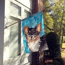 Load image into Gallery viewer, Long Haired Chihuahua Winter Flag Canvas House Size BB9459CHF