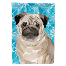 Load image into Gallery viewer, Fawn Pug Winter Flag Canvas House Size BB9461CHF