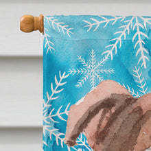Load image into Gallery viewer, Red Staffie Bull Terrier Winter Flag Canvas House Size BB9462CHF