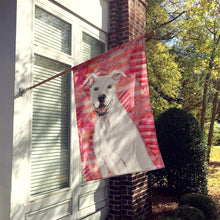 Load image into Gallery viewer, White Staffie Bull Terrier Love Flag Canvas House Size BB9466CHF