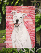 Load image into Gallery viewer, White Staffie Bull Terrier Love Garden Flag - Outdoor Decorative Yard Flag BB9466GF