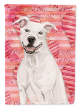 Load image into Gallery viewer, White Staffie Bull Terrier Love Garden Flag - Outdoor Decorative Yard Flag BB9466GF