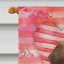 Load image into Gallery viewer, Chocolate Labrador Love Flag Canvas House Size BB9470CHF