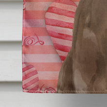 Load image into Gallery viewer, Chocolate Labrador Love Flag Canvas House Size BB9470CHF