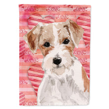 Load image into Gallery viewer, Wire Hair Jack Russell Love Flag Canvas House Size BB9473CHF