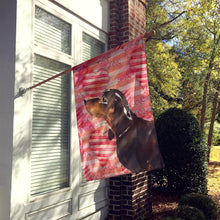 Load image into Gallery viewer, Black and Tan Dachshund Love Flag Canvas House Size BB9475CHF