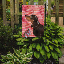 Load image into Gallery viewer, Black and Tan Dachshund Love Garden Flag - Outdoor Decorative Yard Flag BB9475GF