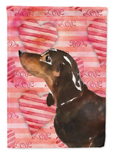 Load image into Gallery viewer, Black and Tan Dachshund Love Garden Flag - Outdoor Decorative Yard Flag BB9475GF