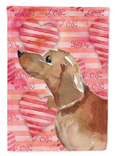 Load image into Gallery viewer, Red Tan Dachshund Love Garden Flag - Outdoor Decorative Yard Flag BB9476GF