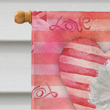 Load image into Gallery viewer, White Standard Poodle Love Flag Canvas House Size BB9491CHF
