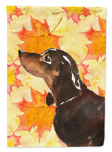 Load image into Gallery viewer, Black and Tan Dachshund Fall Garden Flag - Outdoor Decorative Yard Flag BB9510GF