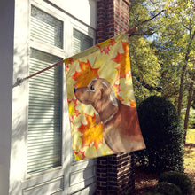 Load image into Gallery viewer, Red Tan Dachshund Fall Flag Canvas House Size BB9511CHF