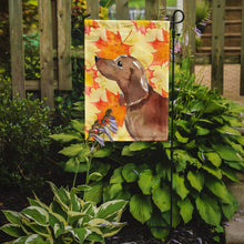 Load image into Gallery viewer, Red Tan Dachshund Fall Garden Flag - Outdoor Decorative Yard Flag BB9511GF