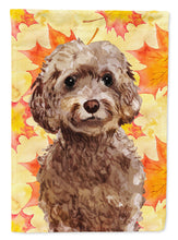 Load image into Gallery viewer, Brown Cockapoo Fall Garden Flag - Outdoor Decorative Yard Flag BB9514GF