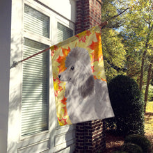 Load image into Gallery viewer, Grey Standard Poodle Fall Flag Canvas House Size BB9525CHF
