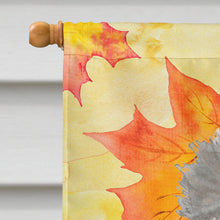 Load image into Gallery viewer, Grey Standard Poodle Fall Flag Canvas House Size BB9525CHF