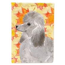 Load image into Gallery viewer, Grey Standard Poodle Fall Flag Canvas House Size BB9525CHF