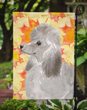 Load image into Gallery viewer, Grey Standard Poodle Fall Garden Flag - Outdoor Decorative Yard Flag BB9525GF