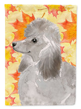 Load image into Gallery viewer, Grey Standard Poodle Fall Garden Flag - Outdoor Decorative Yard Flag BB9525GF