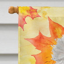 Load image into Gallery viewer, White Standard Poodle Fall Flag Canvas House Size BB9526CHF