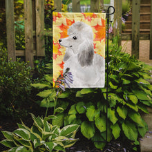 Load image into Gallery viewer, White Standard Poodle Fall Garden Flag - Outdoor Decorative Yard Flag BB9526GF