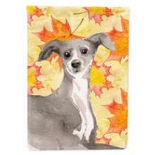 Load image into Gallery viewer, Italian Greyhound Fall Flag Canvas House Size BB9527CHF