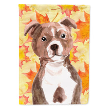 Load image into Gallery viewer, Red Staffie Bull Terrier Fall Flag Canvas House Size BB9532CHF