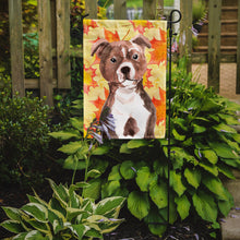 Load image into Gallery viewer, Red Staffie Bull Terrier Fall Garden Flag - Outdoor Decorative Yard Flag BB9532GF