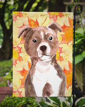 Load image into Gallery viewer, Red Staffie Bull Terrier Fall Garden Flag - Outdoor Decorative Yard Flag BB9532GF