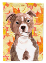 Load image into Gallery viewer, Red Staffie Bull Terrier Fall Garden Flag - Outdoor Decorative Yard Flag BB9532GF
