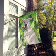 Load image into Gallery viewer, White Staffie Bull Terrier St. Patrick's Flag Canvas House Size BB9536CHF