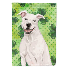 Load image into Gallery viewer, White Staffie Bull Terrier St. Patrick's Flag Canvas House Size BB9536CHF