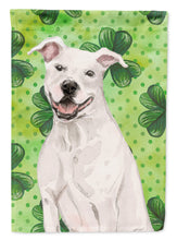 Load image into Gallery viewer, White Staffie Bull Terrier St. Patrick's Garden Flag - Outdoor Decorative Yard Flag BB9536GF