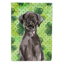 Load image into Gallery viewer, Black Labrador St. Patrick's Flag Canvas House Size BB9538CHF