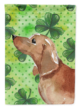 Load image into Gallery viewer, Red Tan Dachshund St. Patrick's Garden Flag - Outdoor Decorative Yard Flag BB9546GF