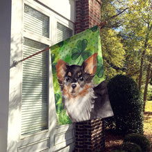 Load image into Gallery viewer, Long Haired Chihuahua St. Patrick's Flag Canvas House Size BB9564CHF