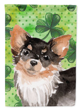 Load image into Gallery viewer, Long Haired Chihuahua St. Patrick's Flag Canvas House Size BB9564CHF